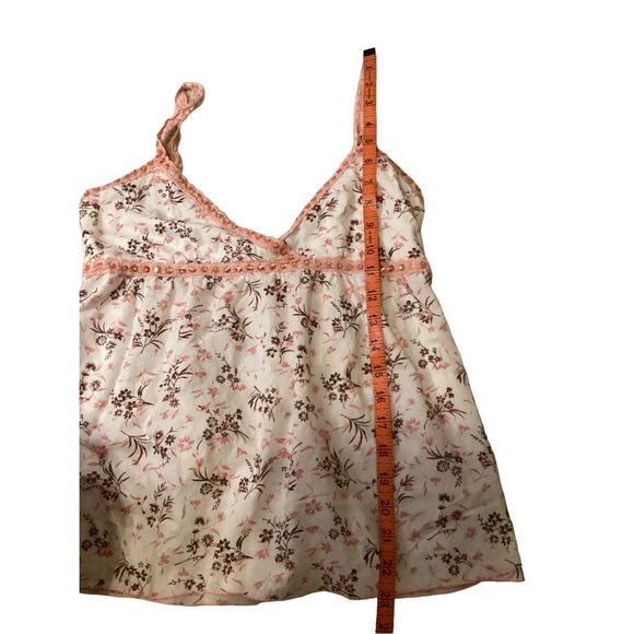 Vintage Forever 21 Floral Sequin Tank Top Flowers Coastal Beach Vacation - Picture 9 of 10